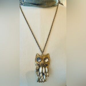 Vintage  Owl Pendant Necklace